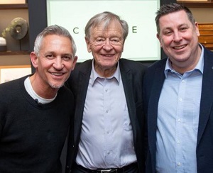 Lord Alf Dubs with Gary Lineker and HF Council Leader Cllr Stephen Cowan