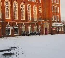 Fulham Cross School in the snow