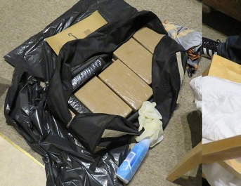 Cocaine found in drug traffickers' suitcase