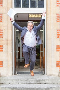 Deputy Head jumps for joy over A Level results at Latymer Upper School