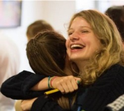 Students celebrate A Level results at Latymer Upper School in Hammersmith