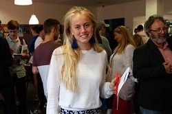 Sophie Oestergard student at Latymer Upper School celebrating A Levels