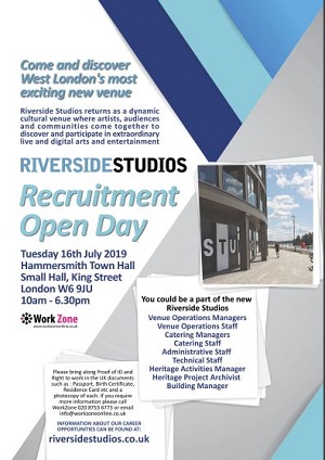 Recruitment Open Day for Riverside Studios
