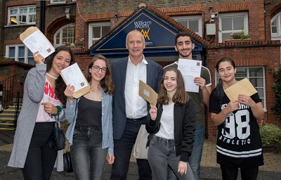 Principal and students at William Morris Sixth Form celebrate A level results
