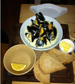 Mussels served at The Eagle, Askew Road