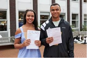Twins at Latymer Upper School im Hammersmith with GCSE results